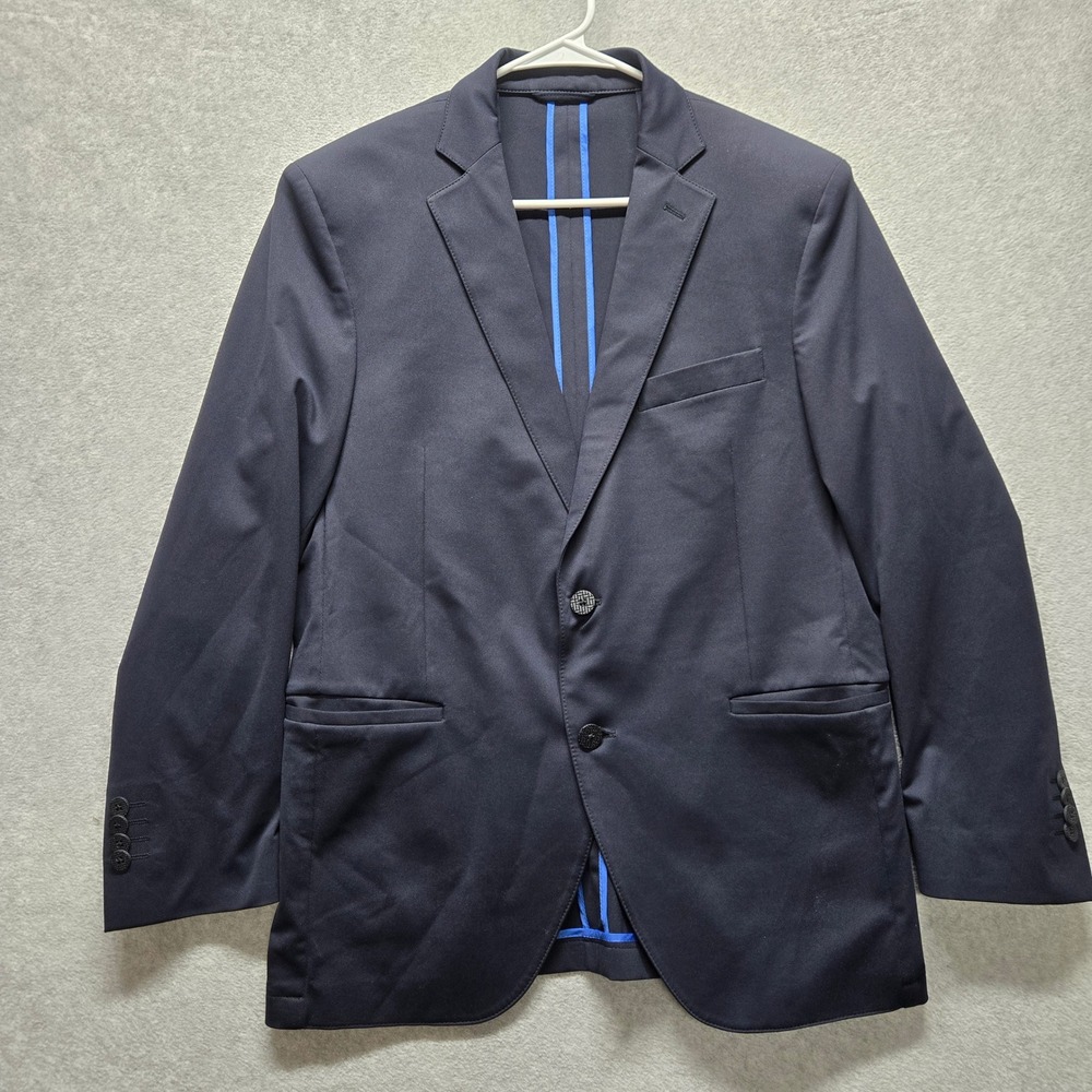 Twillory Performance Blazer Mens 40S Navy Blue 4-Way Stretch Machine Washable
